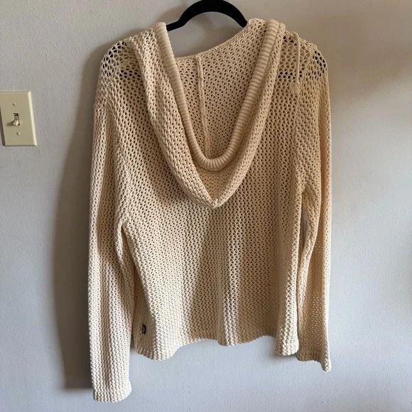 Stussy Cream Open-Weave Hooded Cardigan - Picture 3 of 3